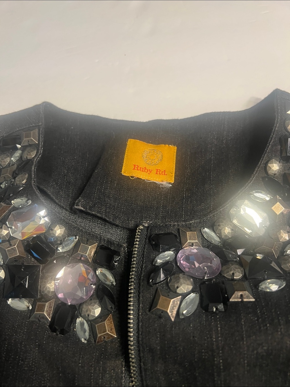 Ruby Rd. Black Embellished Zip-Front Blazer - Picture 4 of 12